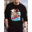 Mens Christmas Santa Claus Surfing Print Crew Neck Pullover Sweatshirts Winter