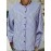 Women Pinstripe Crew Neck Casual 3/4 Sleeve Shirt