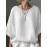 Women Solid Crew Neck Cotton Drop Shoulder Loose Blouse