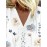 Women Allover Floral Plant Print V-Neck 3/4 Sleeve Blouse
